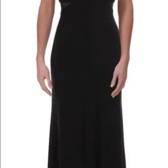 Xscape Black Illusion-Inset Mermaid Gown - Picture 9 of 10